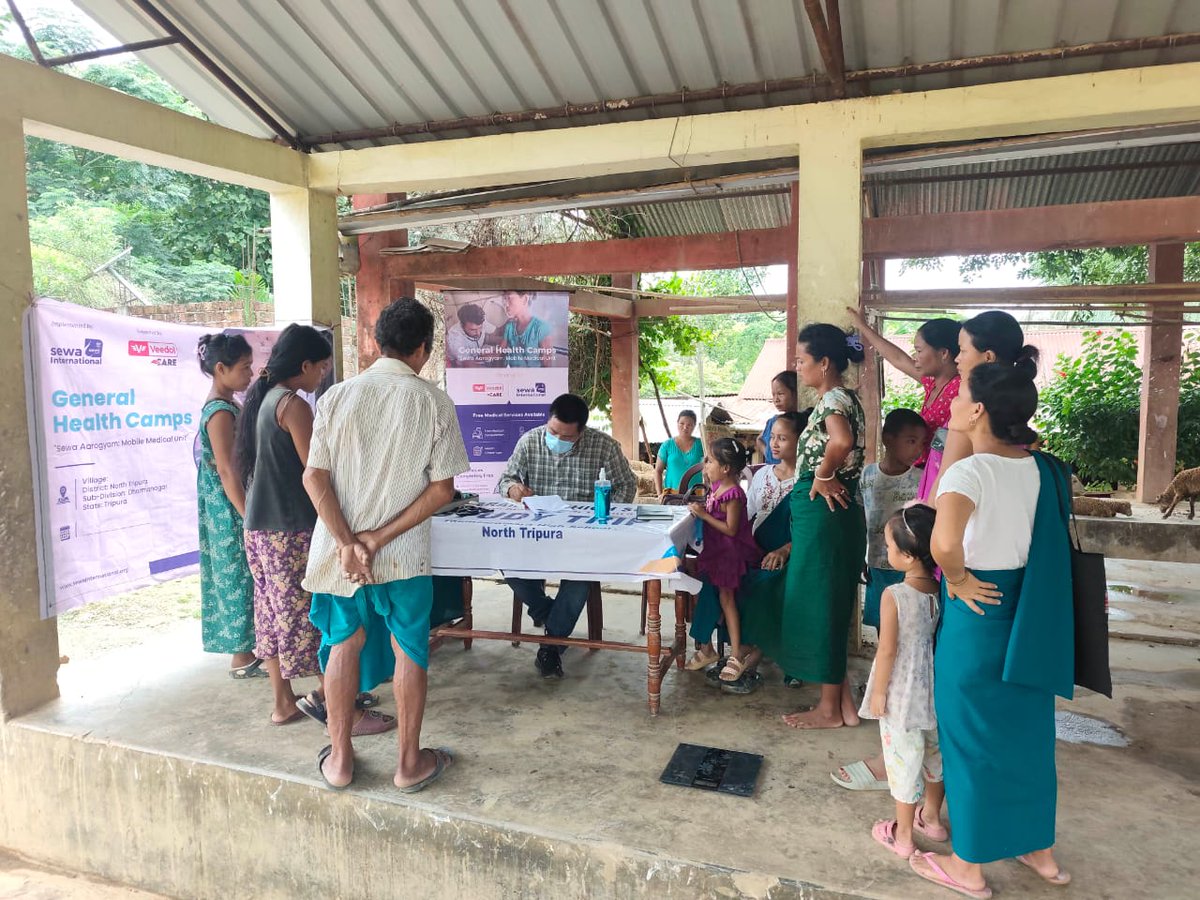Sewa_Intl's tweet photo. Sewa International is bringing healthcare closer to communities where it is needed most.

With the support of @veedolofficial regular OPD camps are helping families in the remote villages of Dharmanagar, North Tripura, access essential healthcare without travelling long distances.

In the last quarter, our teams have conducted 46 OPD camps, reaching 1,500+ beneficiaries every month.

Healthcare should never be out of reach, and together, we will continue bringing care closer to every community.

#SewaInternational #VeedolCorporationLimited #SewaAarogyam #MobileMedicalUnit #Tripura