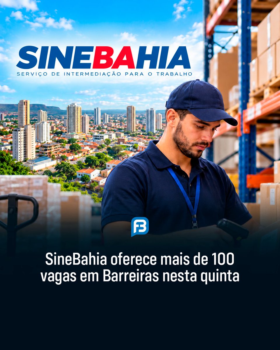 FalaBarreiras's tweet photo. SINEBAHIA OFERECE MAIS DE 100 VAGAS EM BARREIRAS NESTA QUINTA
https://t.co/zqusbF2LqA
#SineBahia #Barreiras #VagasDeEmprego #Emprego #Oportunidades #PCD
Siga o Falabarreiras no Instagram:
https://t.co/YnDGy4Gb9L
Falabarreiras, notícia é pra sempre! https://t.co/wEEtbyrXxy