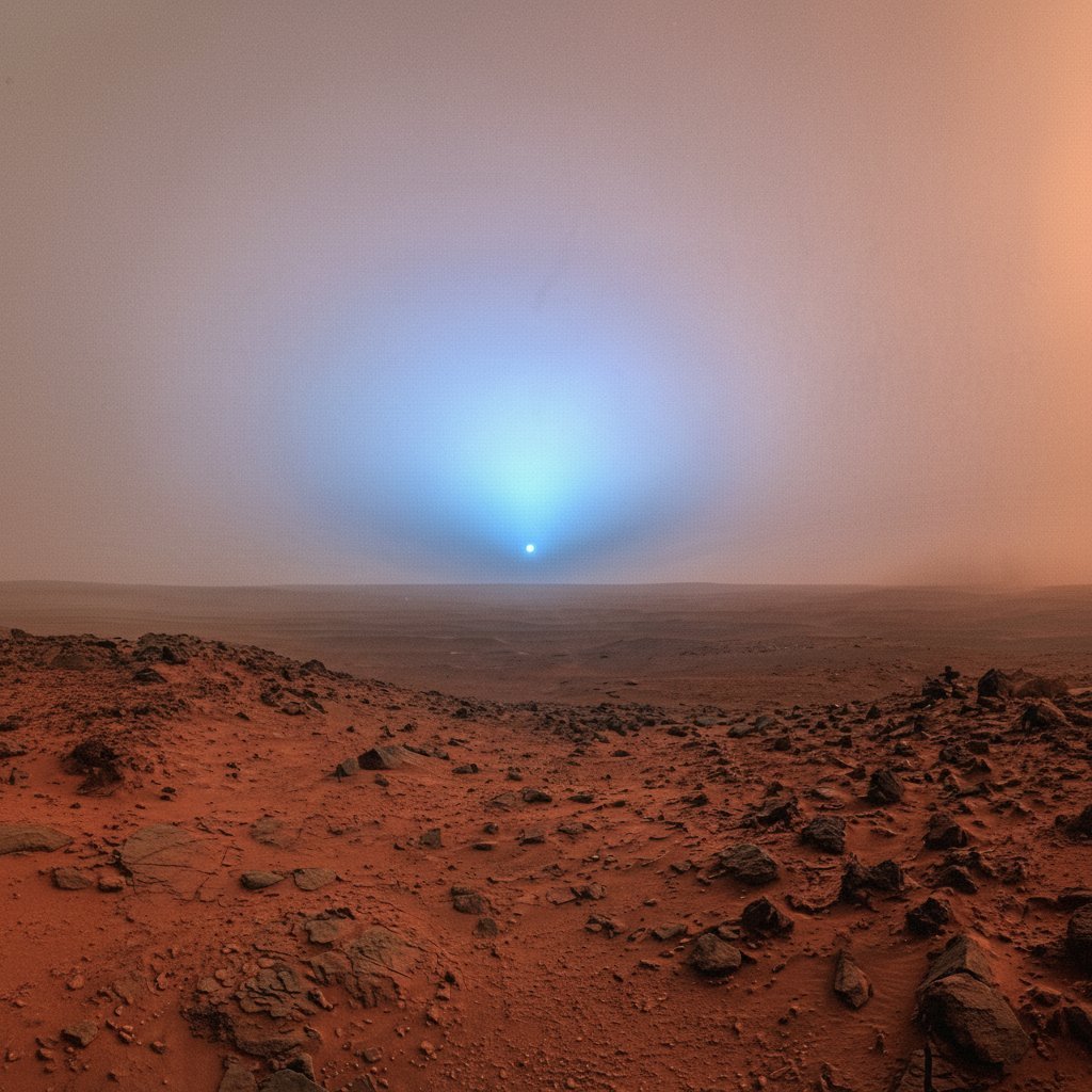 astrooalert's tweet photo. There have been thousands of generations of humans, and you are alive to witness the first photo of a Sunset on another World.
This is a real photo of the sunset on Mars.😮 https://t.co/tkLJ8Xmfww