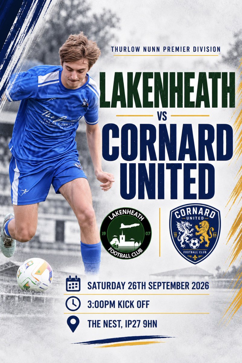 CornardUnitedFC's tweet photo. This coming Saturday our attention turns to league action as we travel to Lakenheath https://t.co/AjZJslYGFh