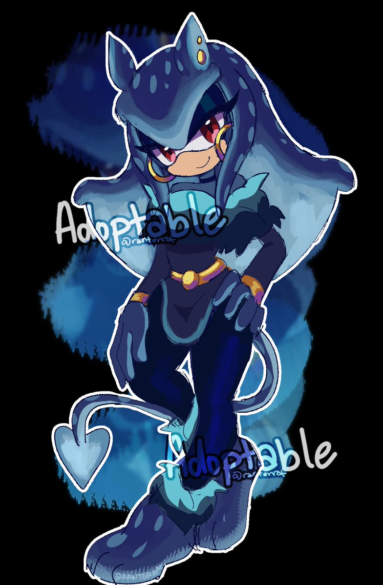 RanterRat's tweet photo. Blue Manta Ray with extra art for $80USD available in my Ko-fi now! https://t.co/LHa6PGXSO6