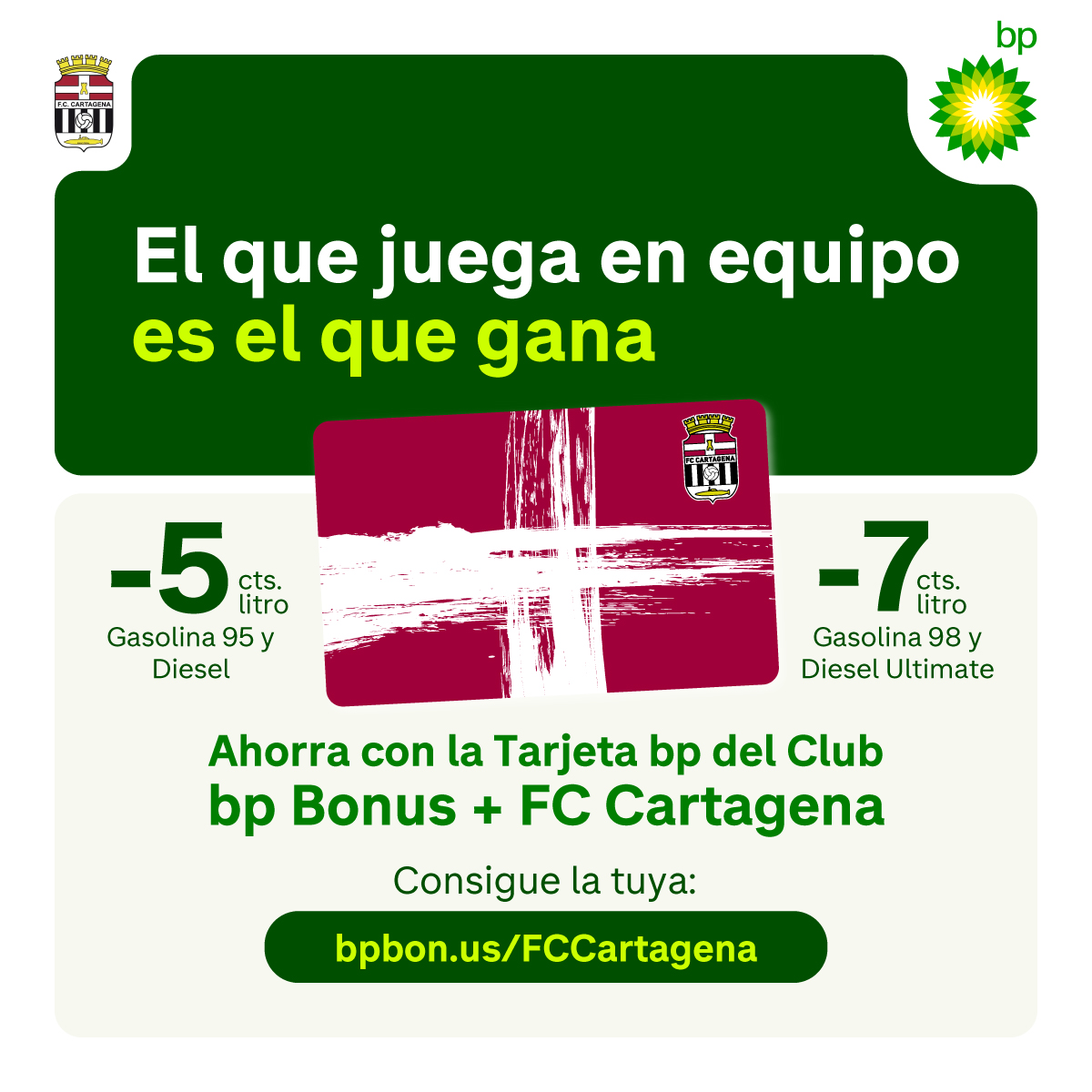 FCCartagena_efs's tweet photo. 𝐒𝐎𝐂𝐈𝐀𝐋 |

🤝#GasolineraBP con el FC Cartagena‼️

💳Recoge tu tarjeta BP Bonus FC Cartagena en las oficinas del Estadio Cartagonova, y disfruta de sus descuentos.

😍@GasCartago https://t.co/5Y0LjeIw9Q