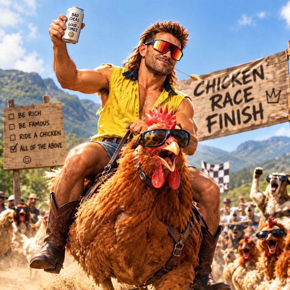web3choco__'s tweet photo. Damo wanted to enter a chicken raceโฆ but apparently riding the chicken was the better idea. ๐๐
No saddle. No helmet. Just pure confidence and zero common sense. ๐
@damomemecoin #damounleashed https://t.co/RWBeTTWiKq