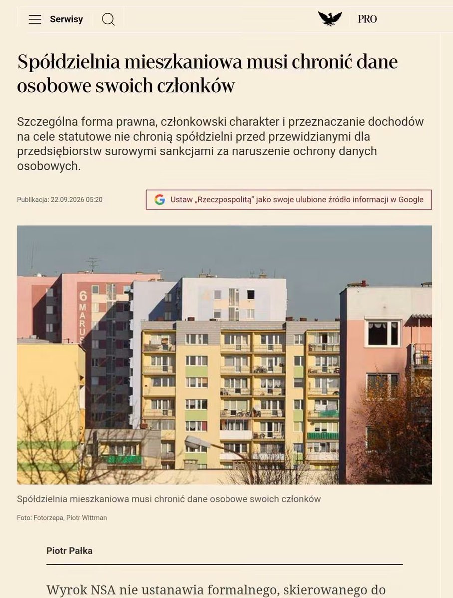 derc_ka's tweet photo. Zapraszamy do zapoznania się z naszym najnowszym artykułem na łamach @rzeczpospolita. 

#dercpałka #nieruchomości #rodo #spółdzielniemieszkaniowe https://t.co/4fBndOUJdy https://t.co/CMlkn9lMVF