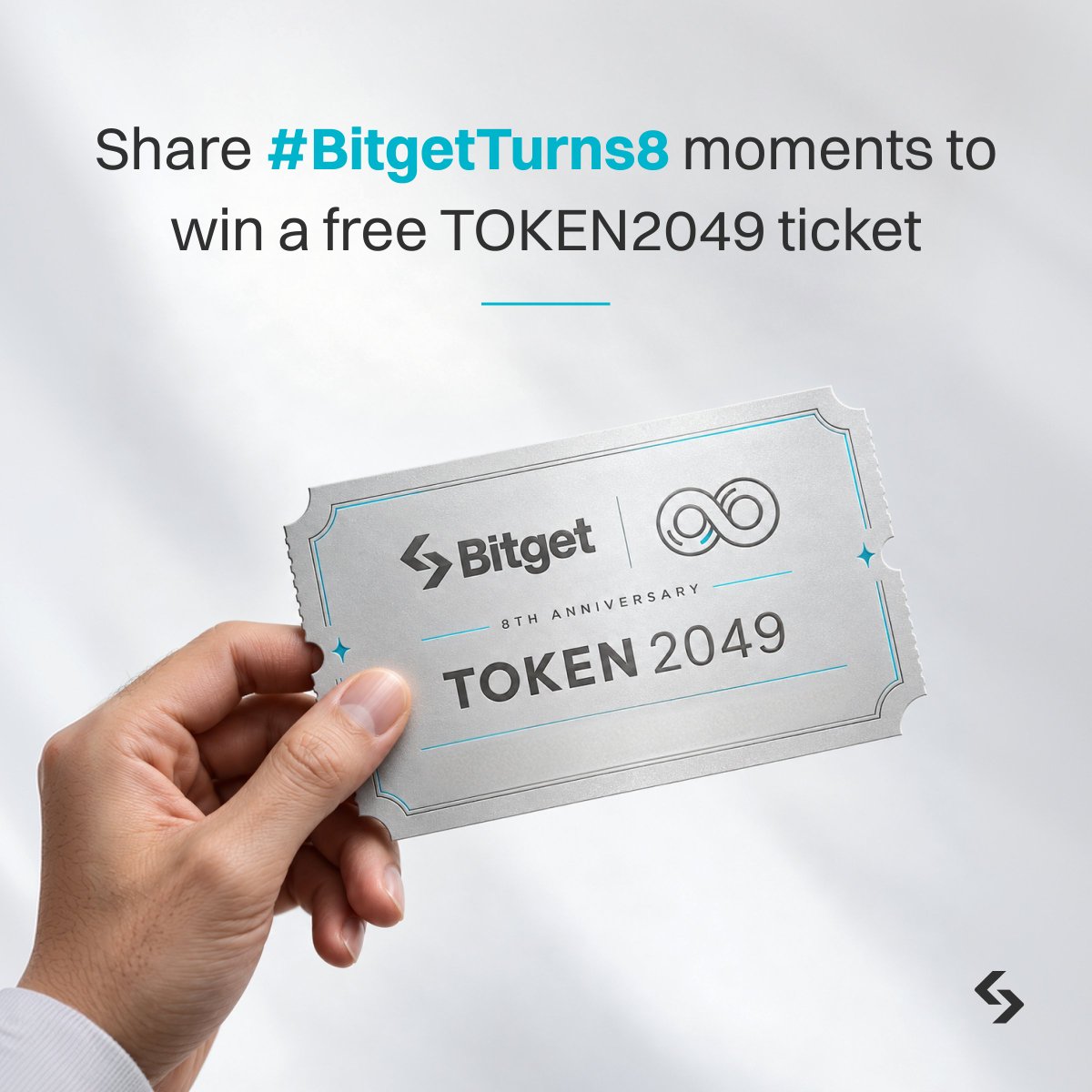 bitget's tweet photo. To show our appreciation to the continued support of Bitget community, we'll give out one ticket for Token2049 for free to our followers.

1️⃣ Follow @Bitget
2️⃣ Like &amp; QT this post
3️⃣ Share how you celebrated #BitgetTurns8 with us https://t.co/I0bT4l8vvV