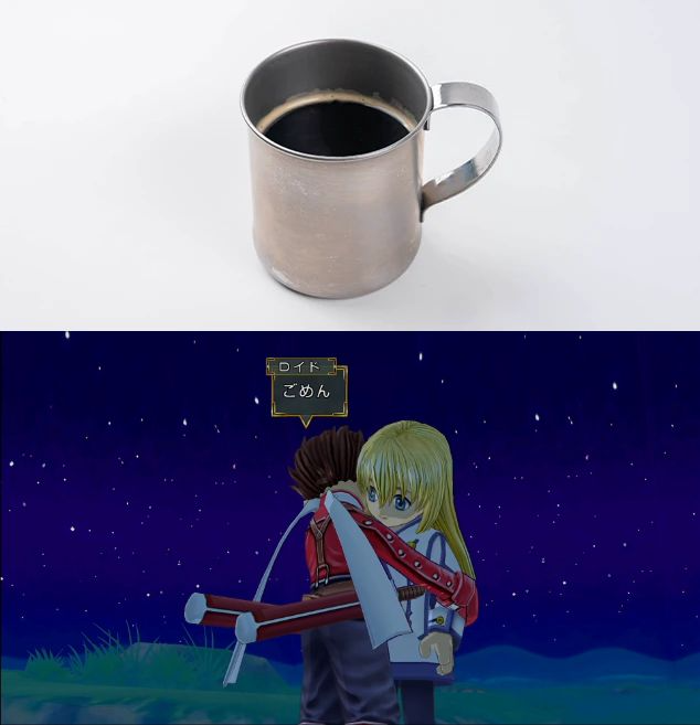 denfaminicogame's tweet photo. 『テイルズ オブ シンフォニア』コレットの“コーヒー”がコラボカフェに登場。それ、アイスコーヒーなんだ
https://t.co/PhtVpEumrF

ロイドの二刀流をイメージしたアルタミラ名物の“ナポリタン”に、『テイルズ オブ リバース』からは“ピーチパイ”風タルトといったメニューもラインナップ https://t.co/mocIrQycoH