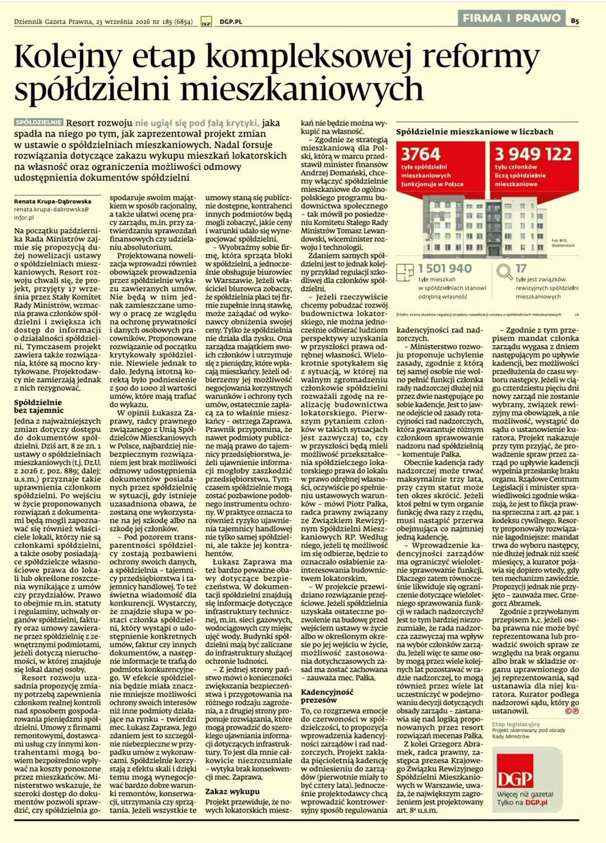 derc_ka's tweet photo. Zapraszamy do zapoznania się z naszym komentarzem w @gazetaprawnapl. 

 #dercpałka #nieruchomości #spółdzielniemies https://t.co/Gjof5pDMUU