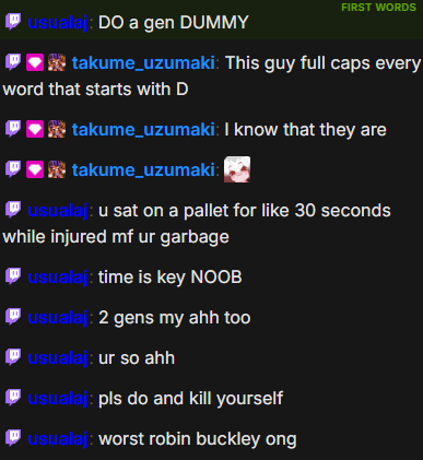 Kada0025's tweet photo. Ah yes, someone who barely plays survivor at all being bad at playing survivor?? Unforgivable!! >:<

(I got 3 gens done that game, I love DBD) https://t.co/PUeBEumO0s