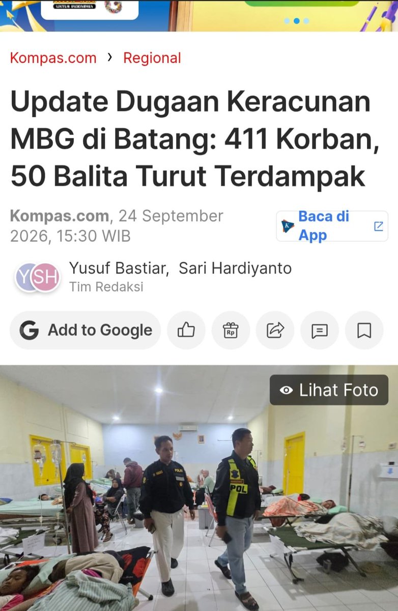 MurtadhaOne1's tweet photo. Banyak sekali anak-anak kecil yang kemudian diinfus, kondisinya masih lemas, kemudian masih muntah, diare, dan lain-lain,

Dan BGN tetap tidak malu mempunyai pekerjaan yg tiap hari membuat ratusan anak-anak bangsa keracunan https://t.co/0rdqYdzvPn
