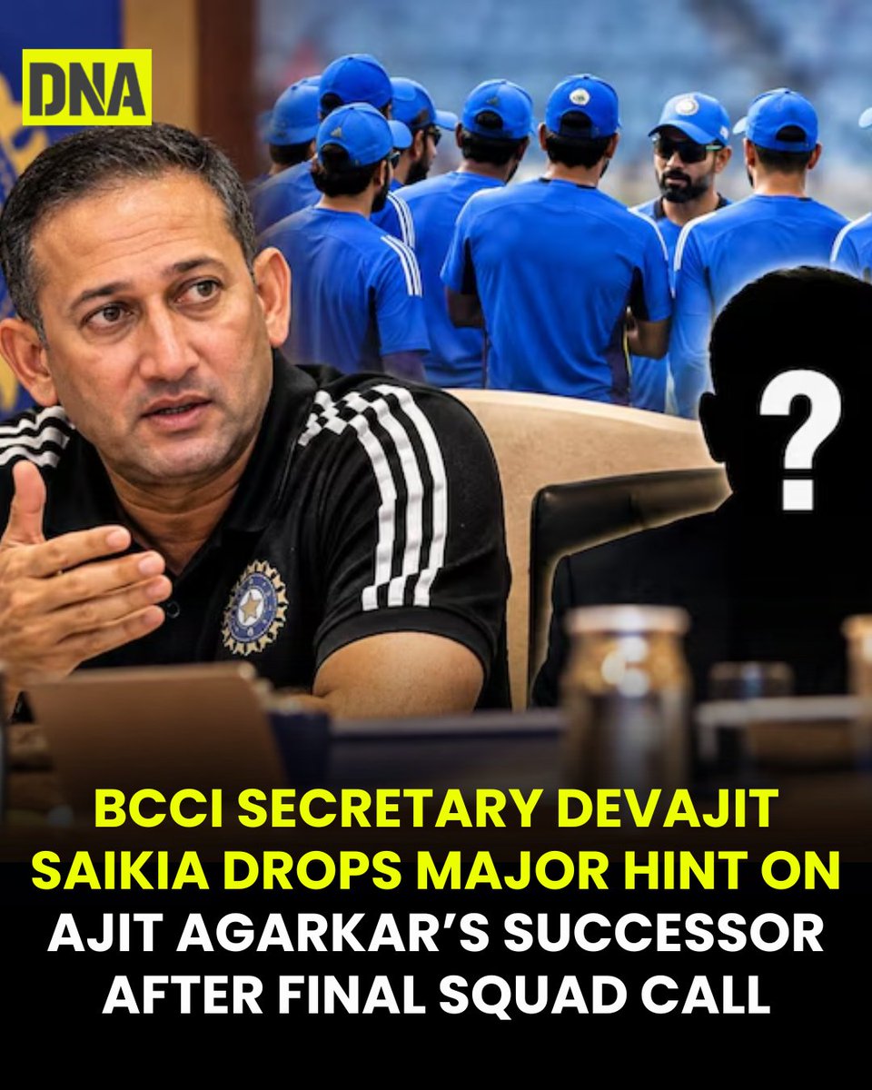 dna's tweet photo. The BCCI has indicated that Ajit Agarkar is likely to oversee India’s final squad selection before his tenure as chief selector ends. The board has also provided an update on the process to appoint his replacement as the next selection committee chief.

Read here :https://t.co/oPttiNKfKM

#BCCI #DevajitSaikia #AjitAgarkar #TeamIndia #DNAUpdates