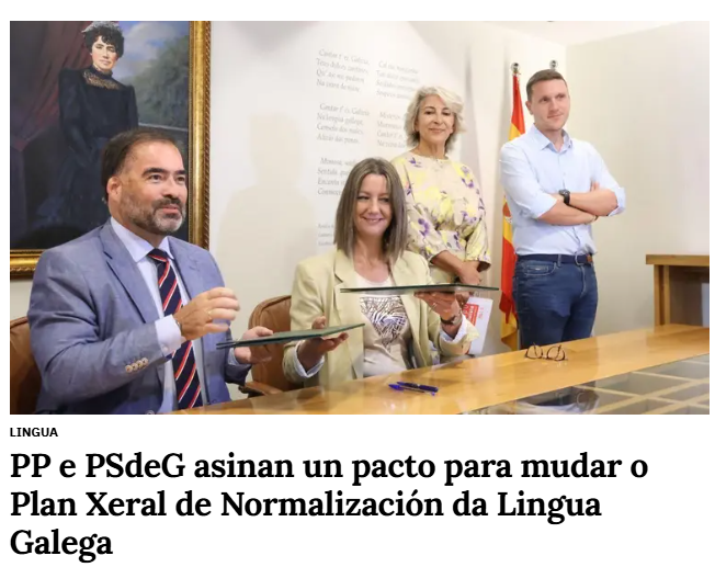NestorRego's tweet photo. Pacto bipartidista contra o galego. PP e PSOE póñense de acordo para un 'grande avance': os centros poderán decidir se prohiben impartir matemáticas en galego ou se, pola contra, prohiben impartir historia en galego. https://t.co/1ISErBcMI7