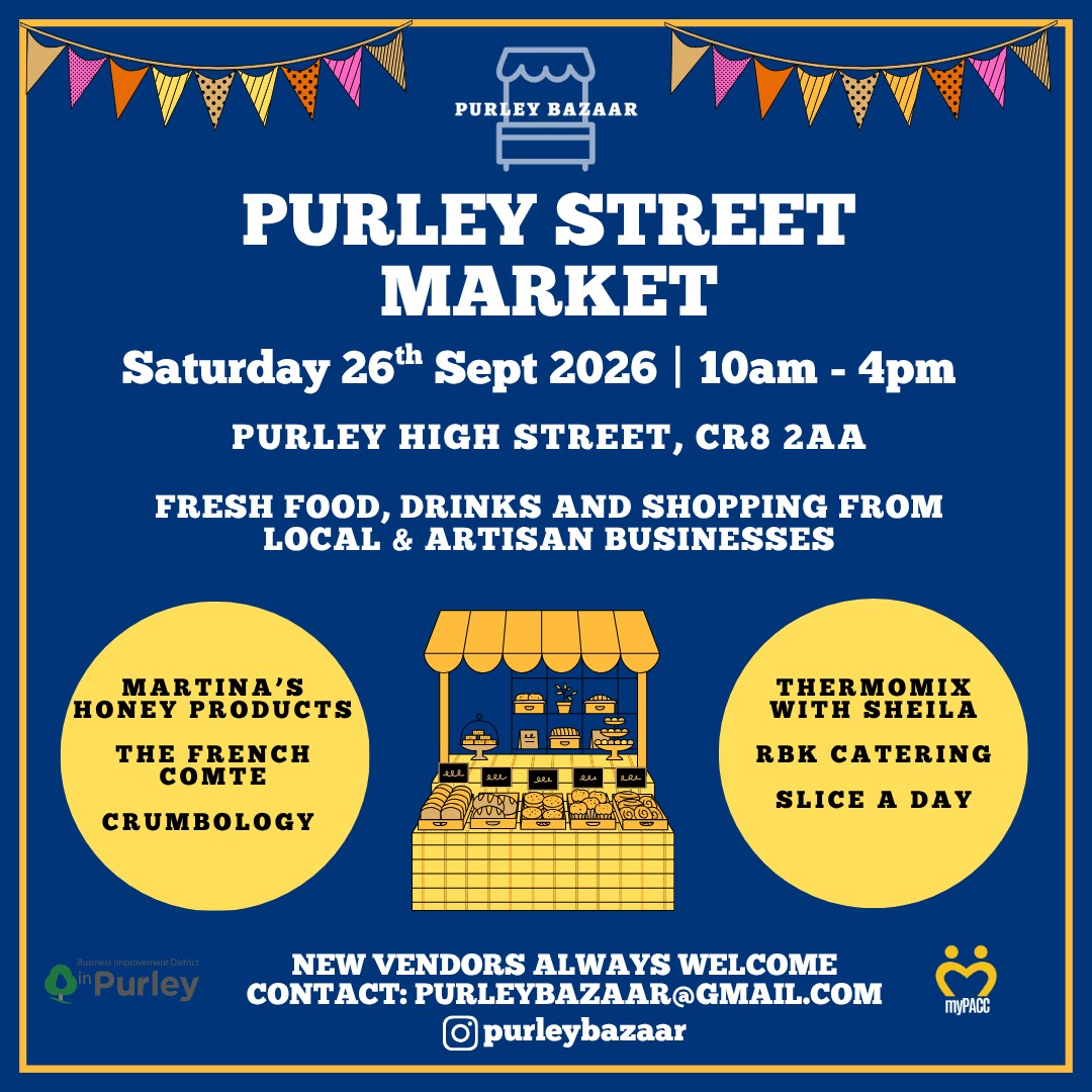inPurley's tweet photo. Pop down to Purley Bazaar on Saturday to meet the artisan businesses in #Purley. 

#inPurley #market #community #supportlocal #DestinationPurley @PurleyCllrs @yourcroydon https://t.co/38nvCsXYNg