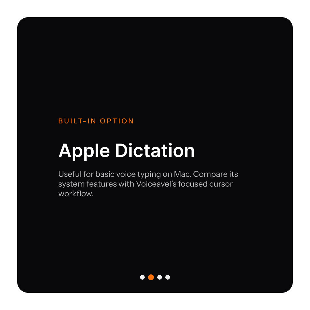 voiceavel's tweet photo. Why Voiceavel?

Built-in dictation can be enough. These practical comparisons help you choose the writing workflow that fits.

Try it today: https://t.co/P1sHBUwssV https://t.co/rvOmwSlcy3