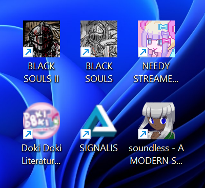 dmdimitris2's tweet photo. hey guys look what i bought #ddlc #signalis #blacksouls https://t.co/nhKLZizAqB