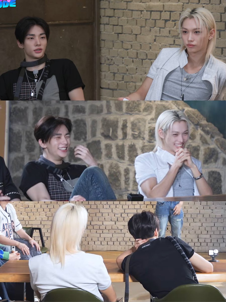hyuneboks's tweet photo. hyunlix is seated together throughout the whole episode😭💘💘 https://t.co/mairceu8fX