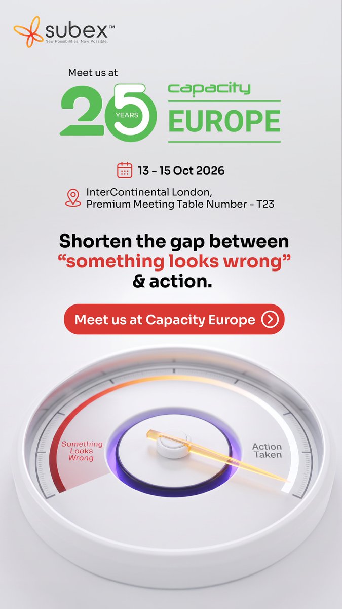 subex's tweet photo. An alert is only the starting point. The real value comes from what happens next.
 
When teams still need to correlate data, identify root cause, gather evidence and decide on an action, the gap between detection and resolution can become costly - especially when partner disputes delay what needs to be paid or received.
 
𝗦𝘂𝗯𝗲𝘅 𝗶𝗻𝘃𝗲𝘀𝘁𝗶𝗴𝗮𝘁𝗶𝘃𝗲 𝗮𝗴𝗲𝗻𝘁𝘀 work across telecom-specific signals and operational playbooks to return reasoning, evidence and a recommended next step, with material decisions staying with people.
 
That’s one of the conversations we’re bringing to Capacity - a Europe.
 
Book a 1:1 meeting: - https://t.co/4z0zmoptO1
 
#Subex #CapacityEurope #AIAgents #TelecomAI #PartnerEcosystem #NewPossibilitiesNowPossible