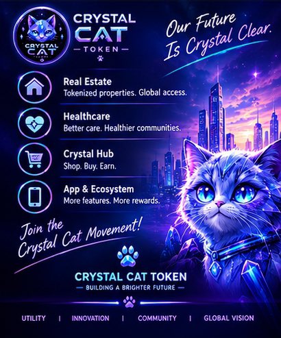 Honourcrown19's tweet photo. 🚀 Crystal Cat ($CCAT) is now LIVE on @thelistpad !

Congratulations to the entire team and the amazing CrystalCats community. 🐱💎

A very big thank you to ListPad and the entire ListPad team for the support and recognition.

This is more than a listing  it’s another step foward https://t.co/0VH2UM6v94