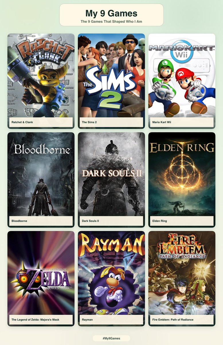 florisoflondo's tweet photo. 9 games that are deeply me https://t.co/Z6XWOjJhA9