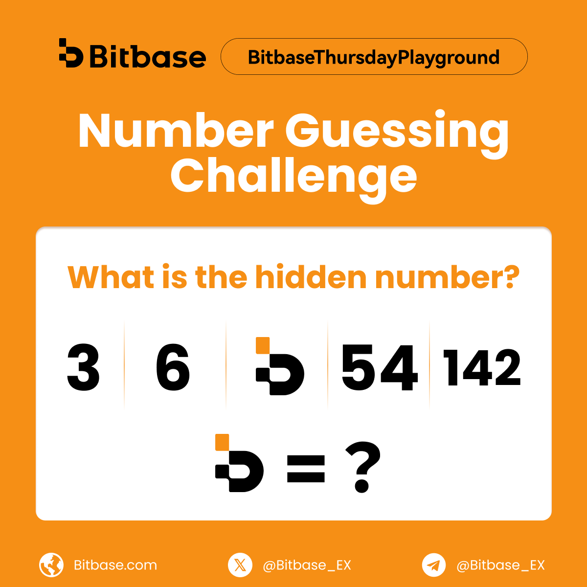 Bitbase_Ex's tweet photo. #BitbaseThursdayPlayground ｜Number Guessing Challenge  

💡Sharp eyes make sharp trades!Which one is physically possible?  

📌 How to Enter: 
1.  Follow @Bitbase_Ex 
2. Like & RT this post 
3. Drop your correct number in the comments+#BitbaseGems

🎁3 winners will each receive 50 USDT !
⏰ Deadline: Sep 27, 10:00 (UTC)