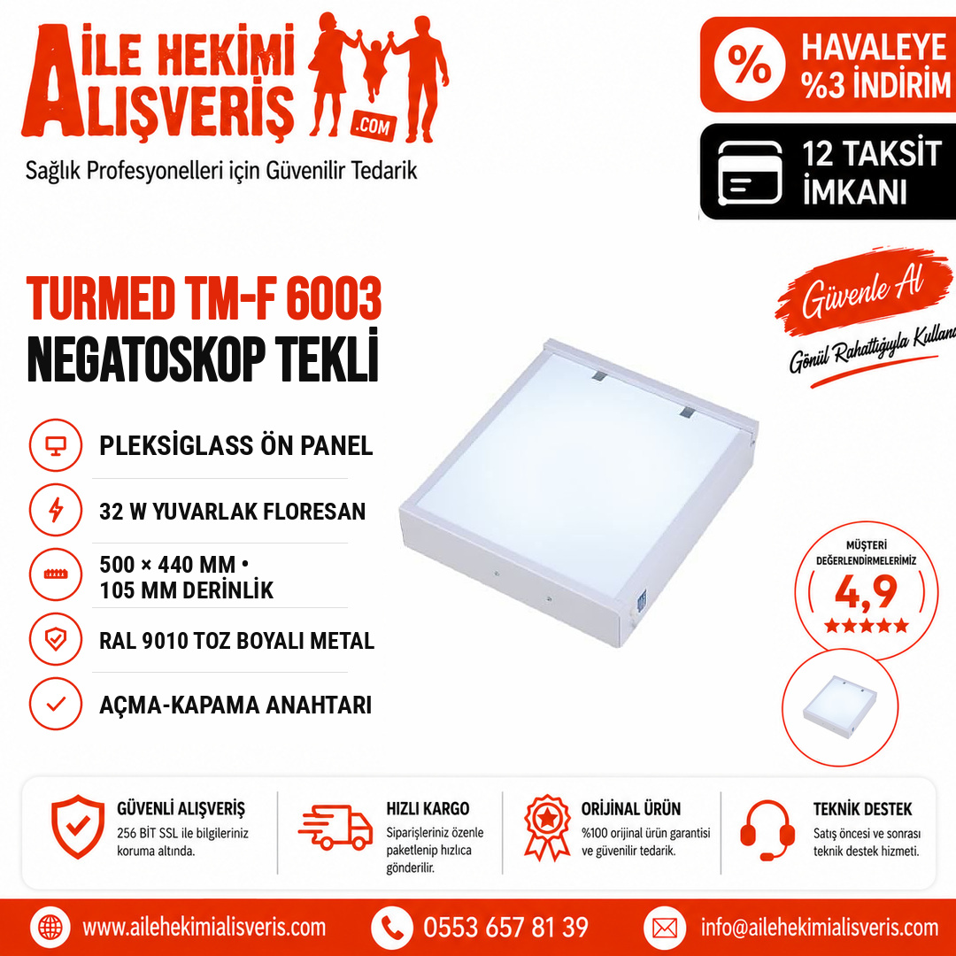 drfsdere's tweet photo. Turmed TM-F 6003 Negatoskop Tekli: pleksiglass panel, 32 W floresan, 500x440 mm, 105 mm derinlik, RAL 9010 toz boyalı metal şase, açma-kapama anahtarı. https://t.co/TWe8J2KpZQ #Negatoskop #Turmed #TurmedTMF6003 #RadyolojiMalzemeleri #HastaneMalzemeleri https://t.co/IzZPPShGNR