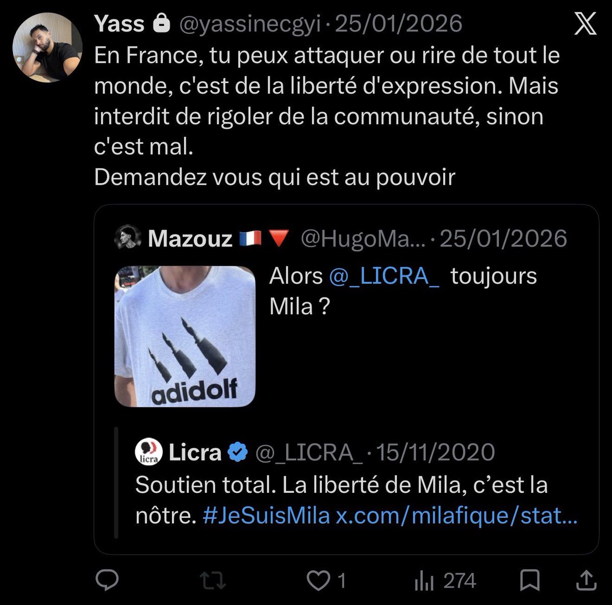 SwordOfSalomon's tweet photo. 🚨💻 SIGNALEMENT : Yassine Aoues (@yassinecgyi), Franco-Algérien 🇫🇷🇩🇿 originaire de Strasbourg et technicien informatique en CDI chez @lidlfrance, profère sur son compte X de nombreux propos antisémites et faisant l’apologie du terrorisme.

📌 « Voila massacrez moi ces porcs sionistes », en relayant une vidéo des Brigades Al-Qassam du Hamas en action

📌 « Plus personne ne crois à vos mensonges, le monde entier vous déteste »

📌 « Maurice Benguigui a la kippa d’immunité comme Richard Berry »

📌 « Sortez les violons et les mouchoirs ouin ouin c’est l’heure de se victimiser », en relayant le témoignage d’une rescapée de la Shoah

📌 Il se réjouit également de l’assassinat d’Israéliens lors des massacres du 7 octobre, ainsi que de celui d’un rabbin lors de l’attentat islamiste de Sydney

⚠️ Nous espérons que Mario Dokozic, nouveau président de @lidlfrance nommé cette semaine, saura se montrer intraitable face aux propos d’une extrême gravité tenus par ce salarié antisémite.

🚔 cc @PoliceNationale @Gendarmerie @Prefet67 @Interieur_Gouv @Association_OJE @ActionsAvocats @ObservatoireOjf @LICRA @auroreberge @NunezLaurent