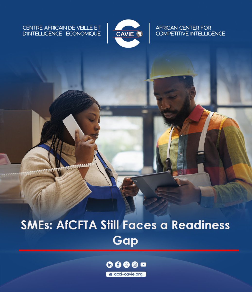 cavie_acci's tweet photo. SMEs: AfCFTA Still Faces a Readiness Gap

Read the full analysis : https://t.co/svXAqNgsqk

#CompetitiveIntelligence #Africa #CAVIE #DueDiligence #AfCFTA https://t.co/9Mn2oFiI5M