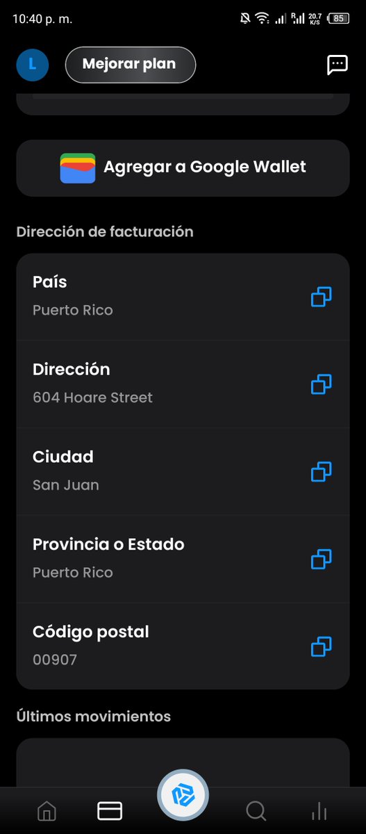 LucianoBar87966's tweet photo. Tengan cuidado ⚠️ al agregar tarjetas a la billetera de Google con dirección de otros países 
Ayer agregué la de @wallbit_appy me suspendieron la cuenta temporalmente por poner la dirección de Puerto Rico de la tarjeta y casi pierdo la cuenta de Google al final la recupere https://t.co/FOGtFJ1Lt1