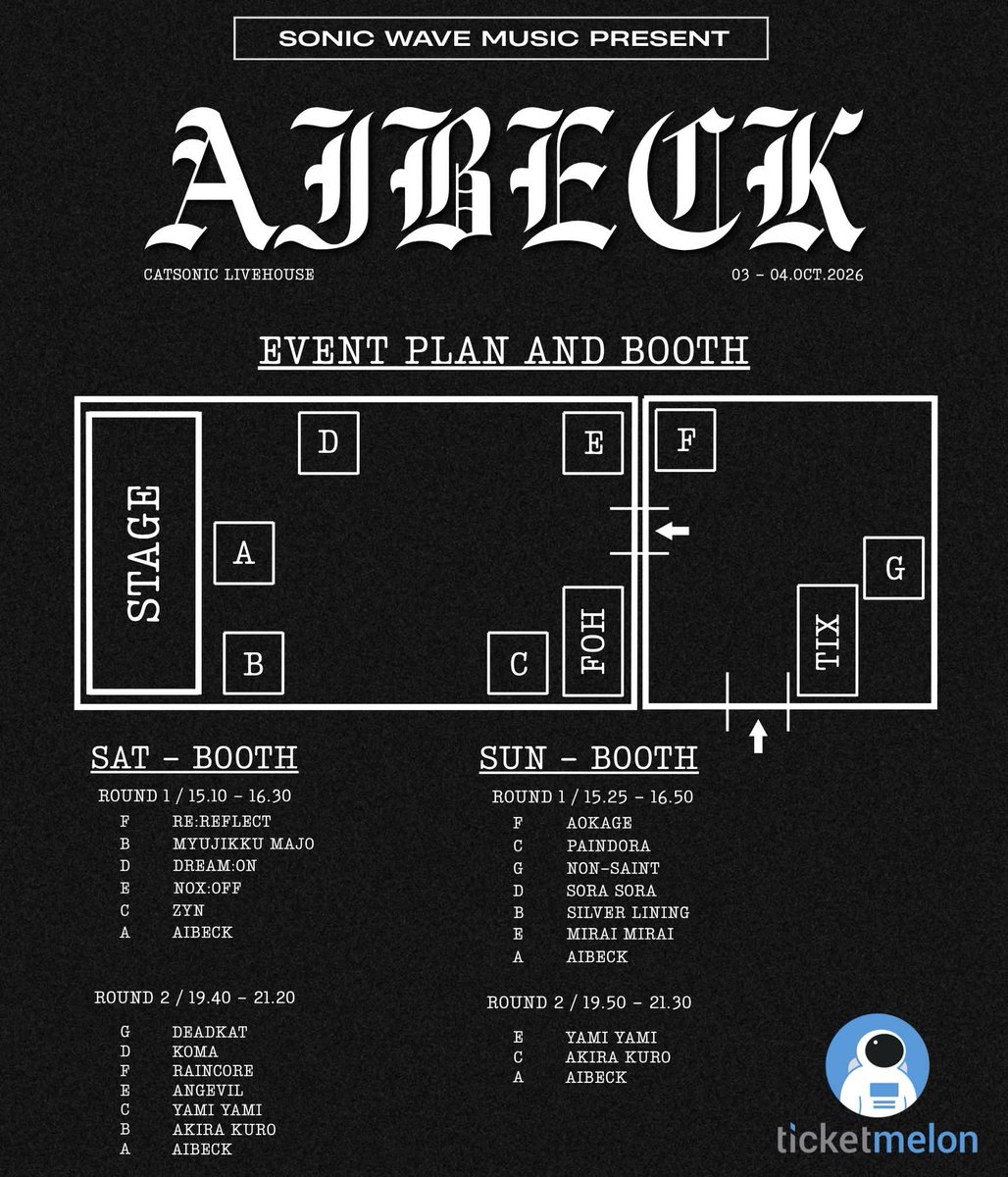 sonicwave_TH's tweet photo. Event Participation Rules

SONiC WAVE MUSiC PRESENT !

AIBECK Live In Bangkok 2026

3 - 4 OCTOBER 2026

Location : Catsonic Live House The Street Ratchada 2nd Fl.
https://t.co/0JDe1JFOok

Ticket >> https://t.co/FWfbn3xqZU

#sonicwavemusic #SNWM #AIBECK https://t.co/2Btd4fG2yy