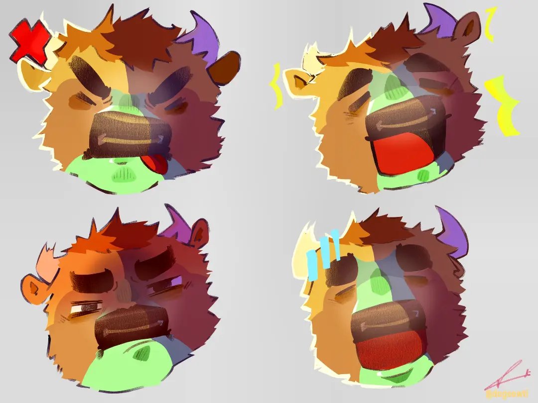 dogoowti's tweet photo. Solo algunos ya que faltan otras 2 hojas! 

#furry   #furryfandom #emotes #furryartist https://t.co/Z1O5Wv3vE1