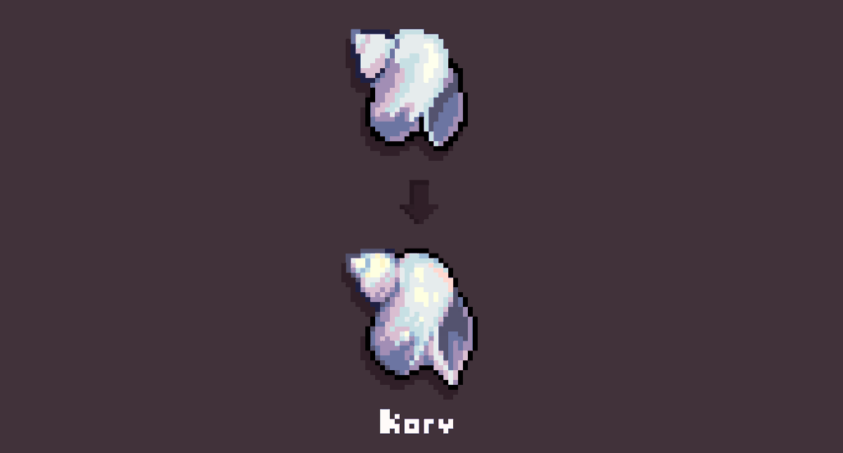 KoryPxl's tweet photo. sketch
⭣
finish
🐚#pixelart #ドット絵 https://t.co/J17B563y9g