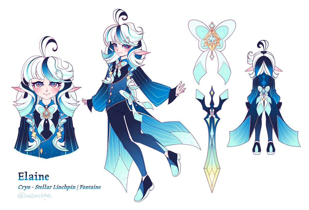 Neonishe's tweet photo. I rarely do any human OC's for myself...But i got inspired and decided to have some fun!!!
This is Elaine, my new original character ^^

#GenshinImpact #GenshinImpactOC https://t.co/nK3XqdktNR