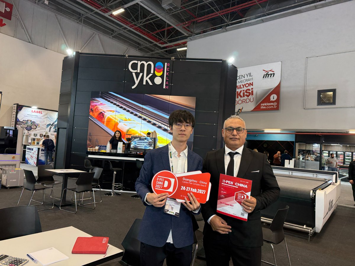 DpesChina's tweet photo. DPES Overseas Promotion | SIGN ISTANBUL 2026 🇹🇷
✅https://t.co/YxNEHpZCnr
See you in Guangzhou! 🇨🇳
📍 DPES CHINA 2027
📅 February 24–27, 2027
📌 Area B, Canton Fair Complex, Guangzhou, China
#DPESCHINA #SIGNISTANBUL #DigitalPrinting #Signage #TextilePrinting #PrintingIndustry https://t.co/jCsCruqdKU