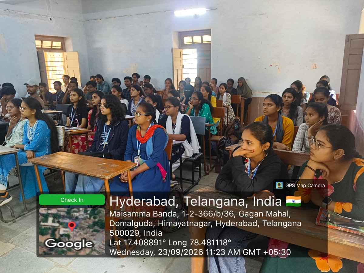 college_av's tweet photo. The Department of Chemistry organized a Guest Lecture on “Enhancing Academic and Career Opportunities through a Dual Degree Programme” on 23-09-2026, delivered by Dr. P. M. Sowjanya, Assistant Regional Director, IGNOU Regional Centre, Hyderabad. https://t.co/GPjlk25NCl