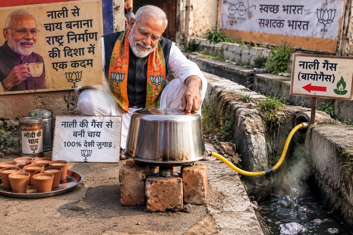 ashutosh_saraff's tweet photo. @ShivamdixitInd अब मोदी का नाली में पाइप डालकर चाय बनाने का टाइम आ गया है https://t.co/6XOfyDyvRT