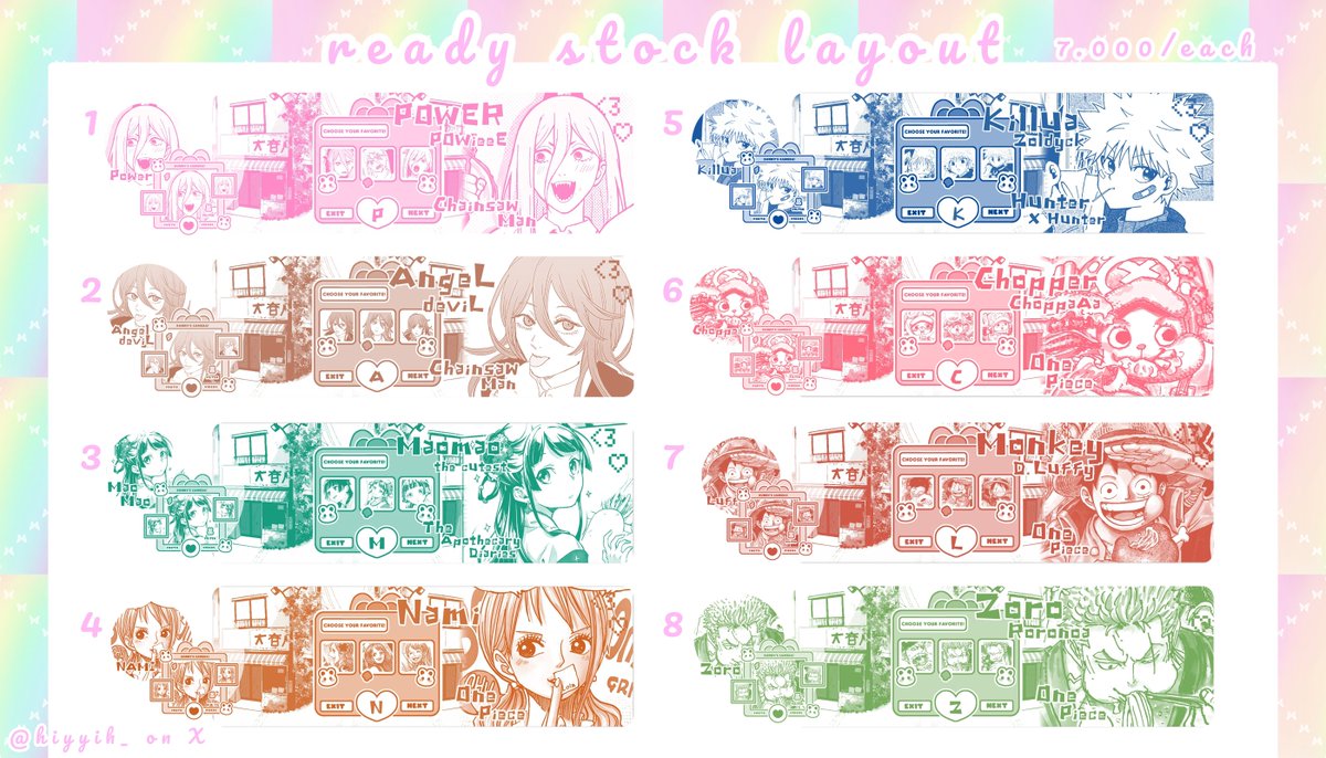 hiyyih_'s tweet photo. Hai~ Nime kembali membawa 32 pasang layout anime, manga, genshin impact etc. Siap dijemput dengan harga https://t.co/IEq4vQNVvH via qris! Bagi yg mau request karakter lain juga bisa ya~ DM aja! Ayo jajan minnaaaa sannn (^з^)-☆ !!

#zonauang #bealanja help rt iyah https://t.co/6h0NFfenOf
