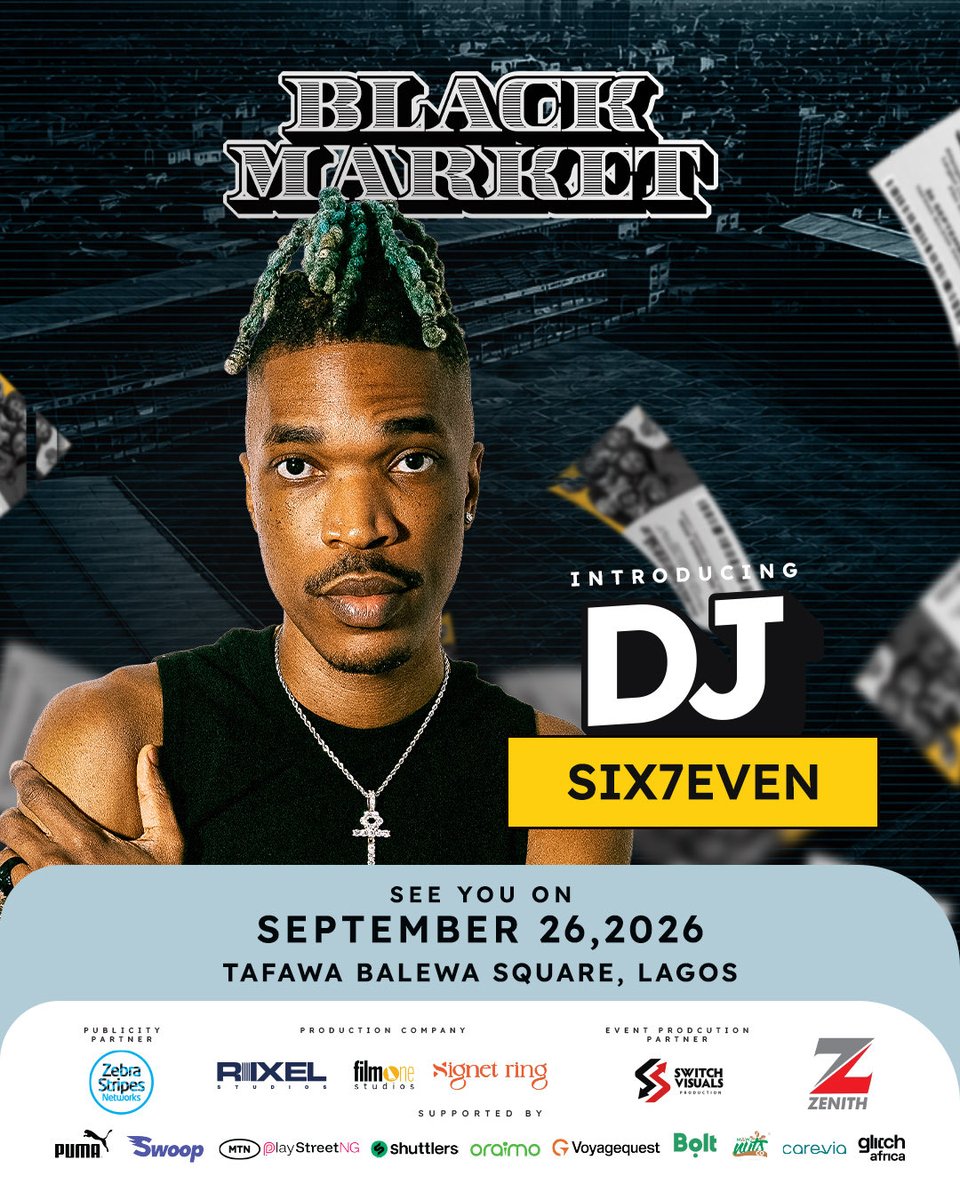 Switchvisuals_'s tweet photo. 🚨 BLACK MARKET JUST GOT LOUDER! 🔥

This Saturday at TBS, Six7even is taking over the decks! 🎧🔥

We’re bringing the movie, the music, the energy and a whole lot of vibes. 😮‍💨

September 26. TBS.
Come ready! 🥳

#WatchBlackMarket #SwitchVisuals #GWR https://t.co/7y0gsNst6C