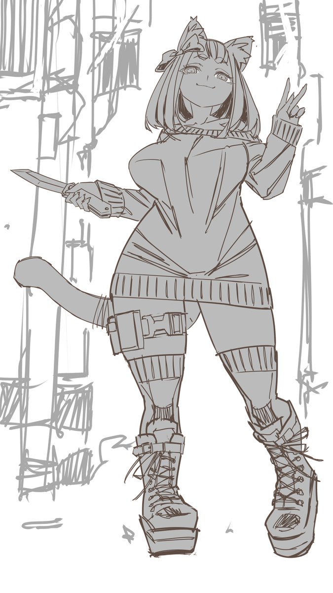 KingRooper's tweet photo. CAT CAT

A rather basic pose, but she's cute.
#WIP #foldingknives #nekomimi https://t.co/LWi2VhhO0a