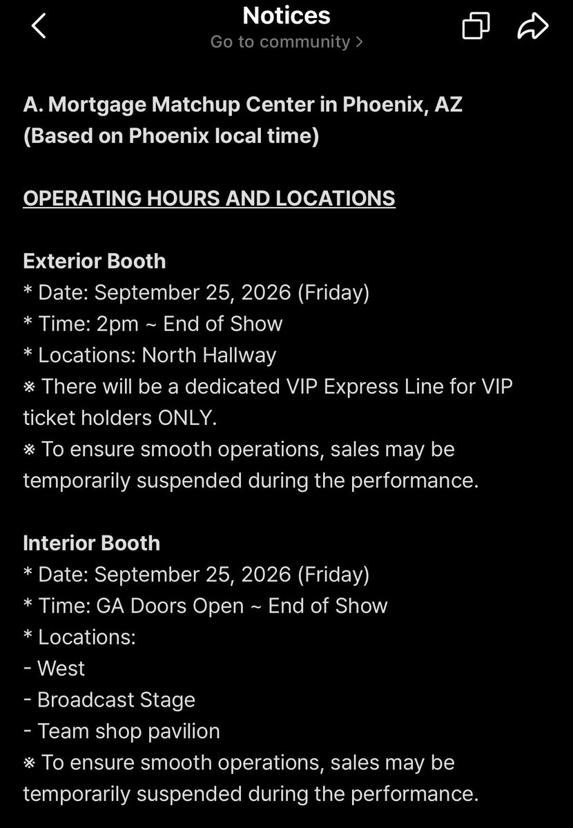 knightsaberr's tweet photo. Fearnots attending the Phoenix show on Friday please check the merch booth info. All the other stops started merch sales at 11am, which is why everything sold out so early, but Phoenix does not open until 2pm!

#PUREFLOW_IN_PHOENIX
#LE_SSERAFIM #르세라핌
#PUREFLOW
#PUREFLOW_IN_US https://t.co/5mRAjnvp9H