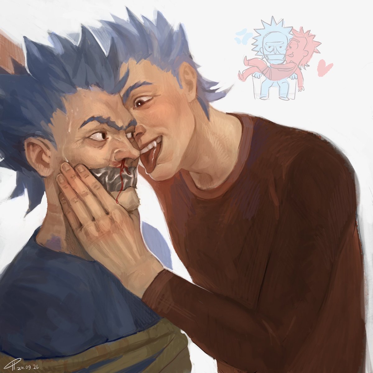 pentyuhh's tweet photo. TW: FAKE BLOOD / GORE 

#rickandmorty #rickandmortyart #rickprime #rickc137 #primecest #rickxrickprime #tworicks #selfcest #angstart #fandomart https://t.co/LQCAw5PnL0