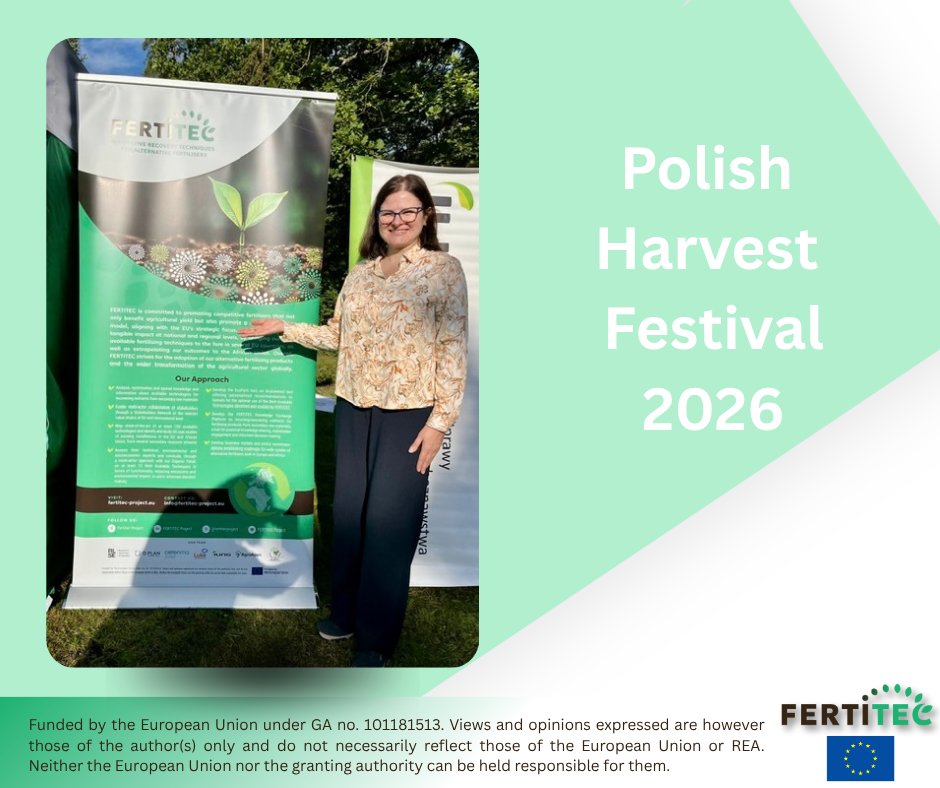 fertitecproject's tweet photo. 🌾 FERTITEC meets the farming community in Poland!

On 13 September, IUNG PIB represented FERTITEC at the Polish Harvest Festival in Spała!

📖 Read the full article on our website: https://t.co/u762wsWuFc 
#FERTITEC #SustainableAgriculture #NutrientRecovery https://t.co/fcLau1C9DL