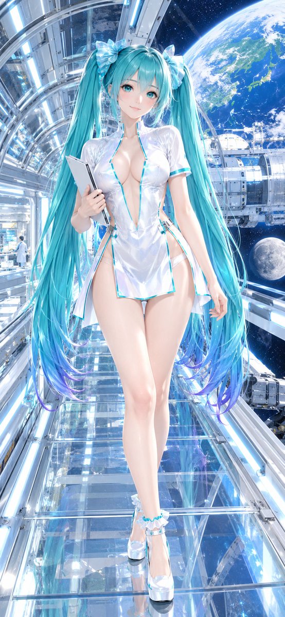 burari_otabe's tweet photo. ムーンレイカーの衣装がすてき過ぎるのでシンプルに
宇宙ステーション通路を歩くミクさん!
宇宙で暮らすミクさんシリーズ
ネクタイの有無で迷う💦
みなさんはどれが好き?
#スマホ壁紙
#初音ミク https://t.co/Ms0y5aKBVe