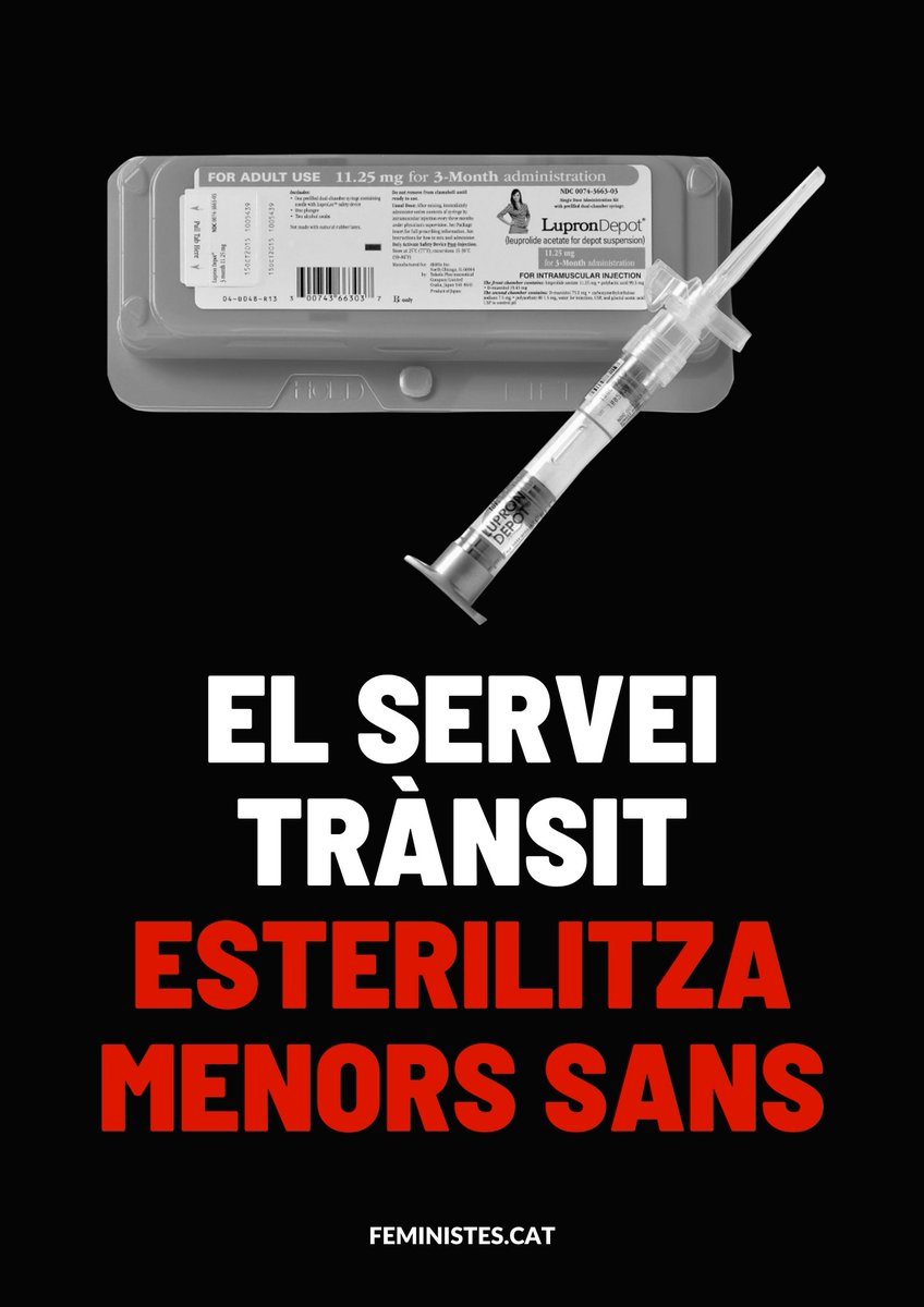 feministes_cat's tweet photo. 🔴Un nuevo estudio del Hospital Mount Sinaí de Nueva York concluye ahora que "la edad de 24 años emerge como punto de inflexión". "Esto es muy importante porque pone de manifiesto hasta cuándo un individuo se puede considerar inmaduro".

🔴Es también de edad media de los jóvenes que se arrepienten de haberse sometido a hormonaciones y cirugías irreversibles cuando rechazaban su sexo.

🚨La evidencia científica ya ha demostrado que los tratamientos a menores que dicen ser "trans" con "bloqueadores de la pubertad" (¡castradores químicos!) no tienen ningún fundamento y sí efectos gravísimos para su salud.

‼️El Sevei Trànsit de @salutcat sigue esterilizando menores SANOS. 
3 de cada 4 son NIÑAS que no quieren ser mujeres. 
Es el mayor #escándalomédico del siglo.

Ven el 10 de octubre al auditorio de la ONCE e infórmate.

#StopDelirioTrans