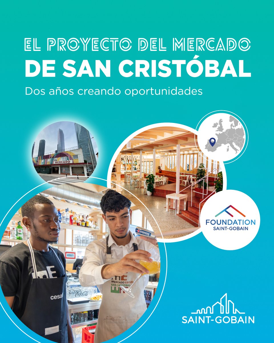 SaintGobainES's tweet photo. El Mercado Escuela de San Cristóbal ya ha formado a 240 personas y alcanza un 80% de inserción laboral inmediata. Un proyecto junto a @CesalOng y Mara Macarrón Juárez que transforma vidas a través de la formación y el empleo.

#REimaginaConSaintGobain #MakingTheWorldABetterHome https://t.co/RM3wV4M45U