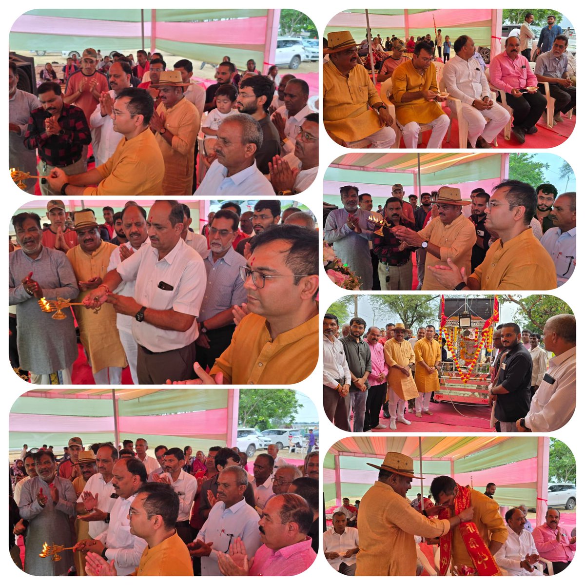 namobjpgujarat's tweet photo. ભાદરવી પૂનમના પાવન પર્વ નિમિત્તે અંબાજી જતા પદયાત્રીઓ તથા દર્શનાર્થીઓની સેવામાં ઈડરના નેત્રામલી ગામે *નમો ફાર્મ* ખાતે *નમો વિસામા* નો શુભારંભ કરાયો.. https://t.co/7VwjMkvzSl