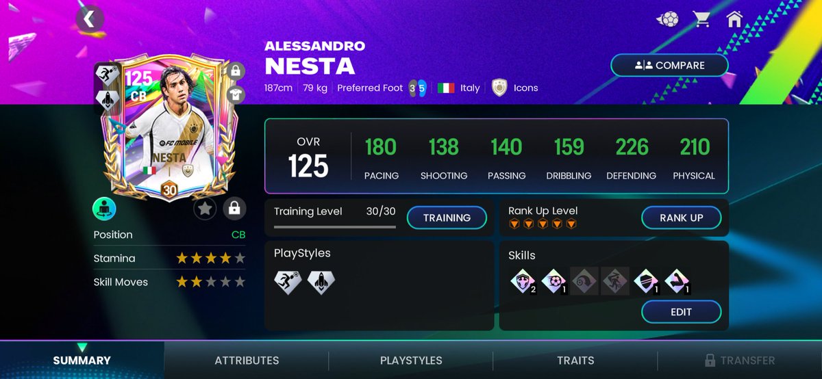 utd_manas14's tweet photo. Anniversary Nesta review 
1. Great pace, defending &amp; physical 
2. Overall a complete CB with rocket ps that is very useful in h2
3. Does not rush or miss tackles often, great positioning 
4. Not sure that precision header works or adds value

thread ⬇️
@EASFCMOBILE @FirstHalfYT https://t.co/MuDbLWb9Km