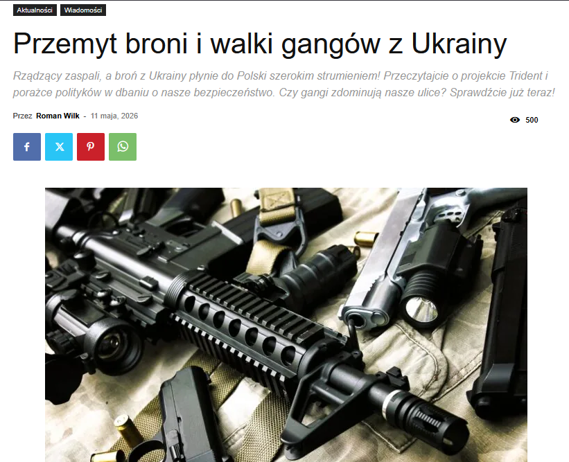 kewler79's tweet photo. @OficjalnyJK Naściągaliście Ukraińców i mordują ludność w biały dzień. 

Każdego dnia Ukraińcy coś odwalają na terenie Polski, jak nie przemyt broni to pobicie, okradzenie kogoś, przemyt ludzi z Białorusi. 

"Przemyt broni i walki gangów z Ukrainy na Lubelszczyźnie" https://t.co/D3m0yRxpAG