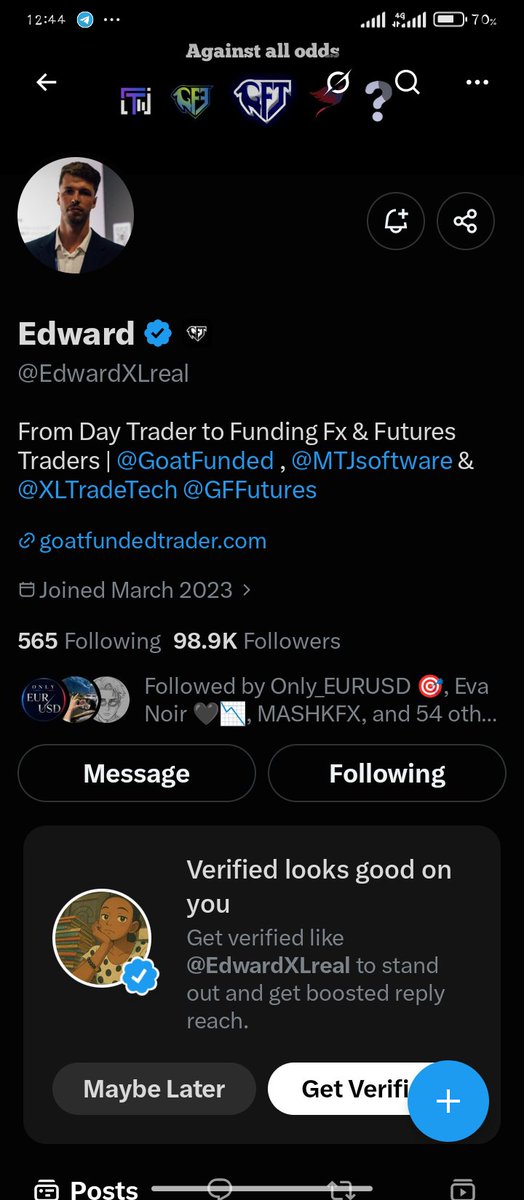 Amie_explorer's tweet photo. @Daniyoungfx @GoatFunded @EdwardXLreal Done https://t.co/mpWDDJVZfu