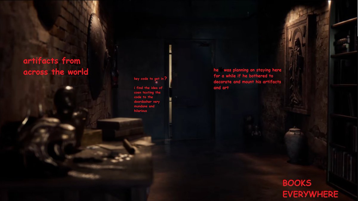 _GooeyGUI_'s tweet photo. silly post credit dawnwalker observations prompted by the fact that i thought i saw a gun so i had to take screenshots to see if i was right (i am) (watch out coen has a gun) https://t.co/nH6vkrr39P