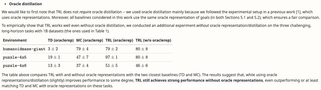 yeonsumia's tweet photo. @a398877956 Regarding goal representations, I think TRL authors had already shown comparison on 1B datasets (https://t.co/8WtzVp0ibj). https://t.co/Osx3jRUhxq