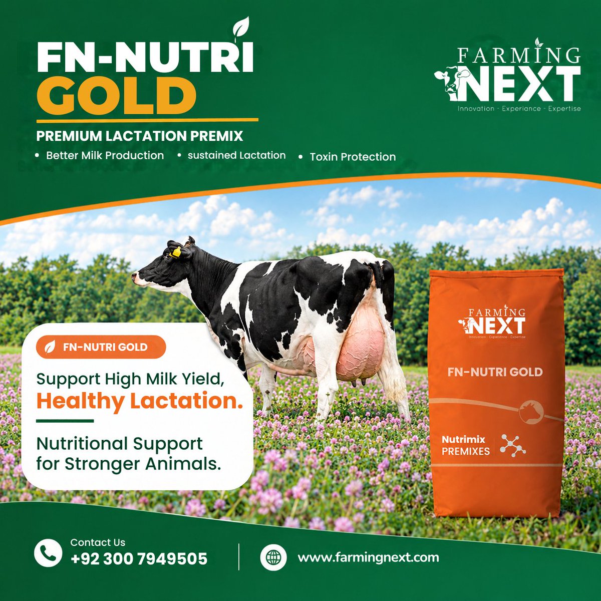 farmingnext555's tweet photo. 𝐅𝐍-𝐍𝐔𝐓𝐑𝐈 𝐆𝐎𝐋𝐃 | 𝐏𝐫𝐞𝐦𝐢𝐮𝐦 𝐋𝐚𝐜𝐭𝐚𝐭𝐢𝐨𝐧 𝐏𝐫𝐞𝐦𝐢𝐱
Support higher milk production, sustained lactation, and stronger animal performance with 𝐅𝐍-𝐍𝐔𝐓𝐑𝐈 𝐆𝐎𝐋𝐃
𝐅𝐨𝐫 𝐎𝐫𝐝𝐞𝐫𝐬 & 𝐃𝐞𝐭𝐚𝐢𝐥𝐬: 𝟎𝟑𝟎𝟎-𝟕𝟗𝟒𝟗𝟓𝟎𝟓
#FNNutriGold #FarmingNext https://t.co/CVeecfvgiD